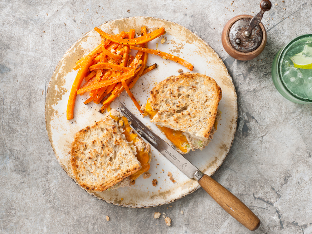 Tuna Melts with Carrot Fries | Savory
