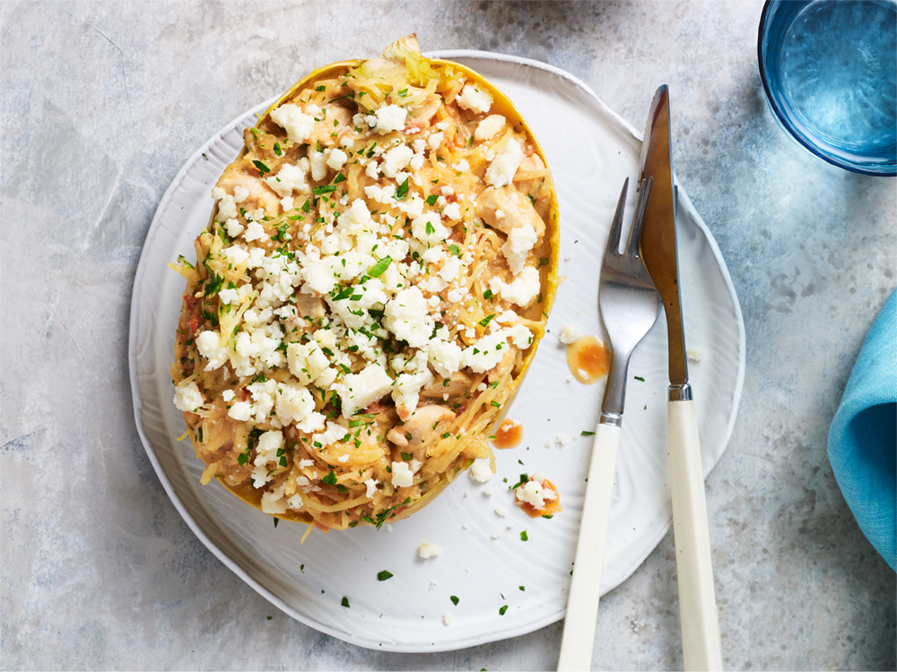 Spicy Chicken-Stuffed Spaghetti Squash | Savory