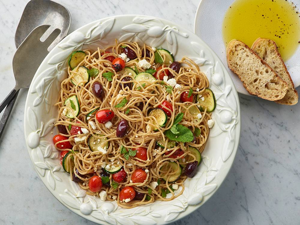 Greek Style Spaghetti Salad | Savory