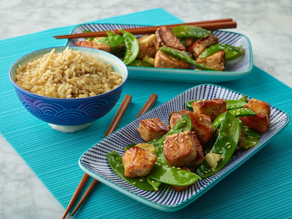 Salmon and Sugar Snap Pea Stir Fry | Savory