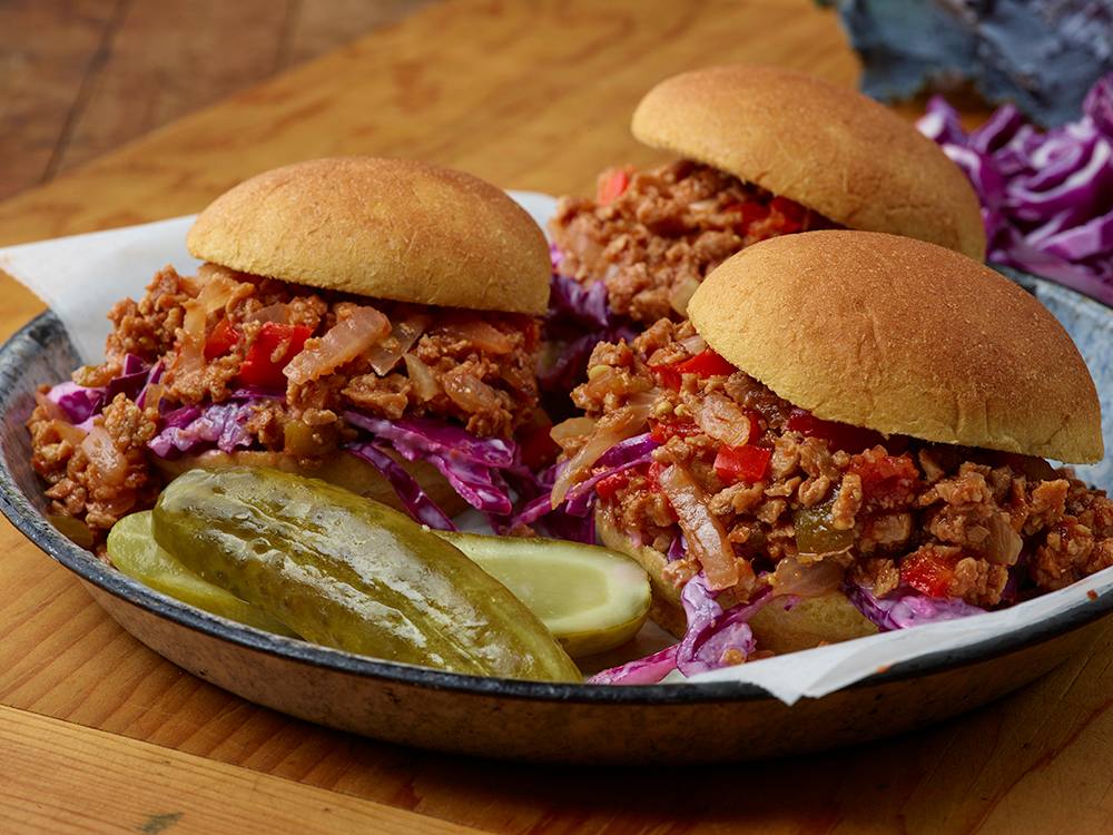 Vegetarian Sloppy Joes with Purple Cabbage Slaw | Savory
