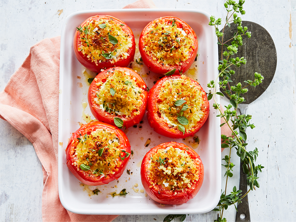 Broiled Cheese-Stuffed Tomatoes | Savory
