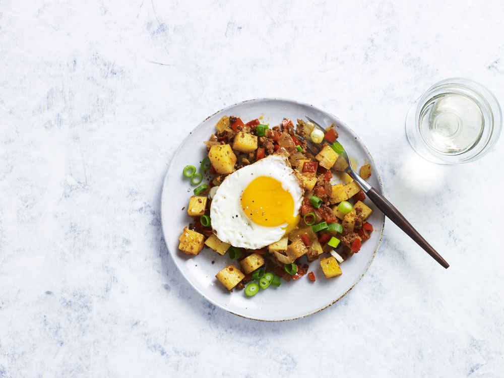 Chorizo Hash with Fried Eggs | Savory