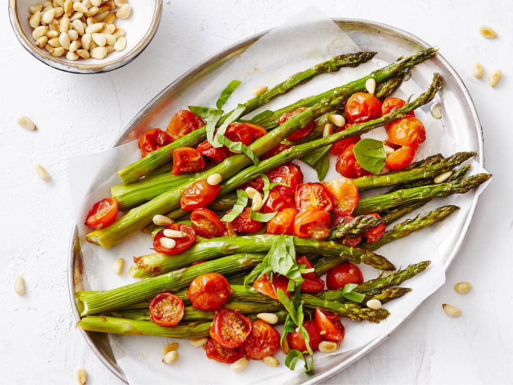 Roasted Asparagus with Blistered Tomatoes | Savory