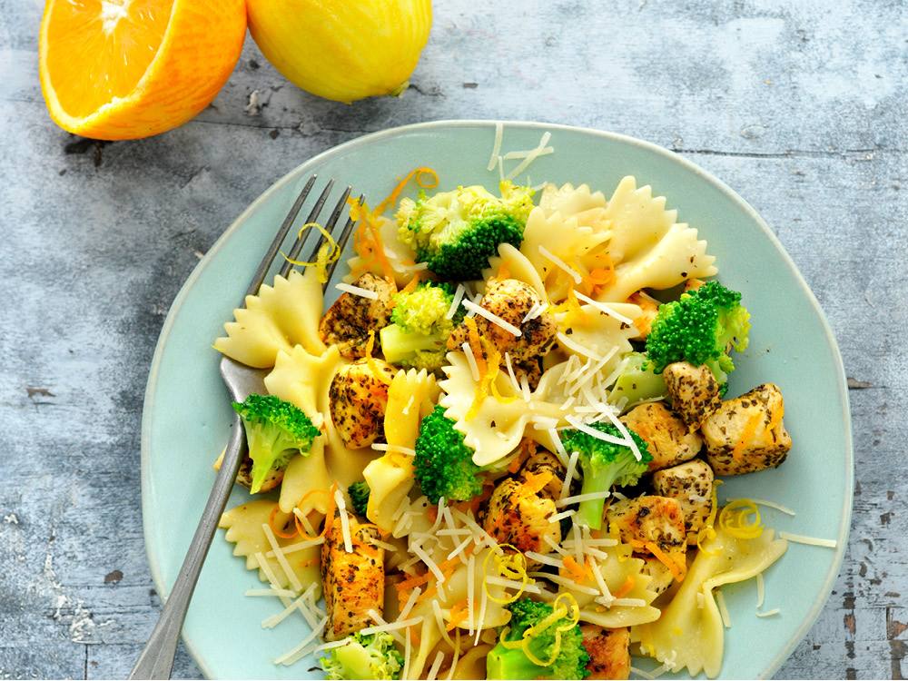 Bowtie Pasta with Citrus Butter and Herbed Chicken | Savory