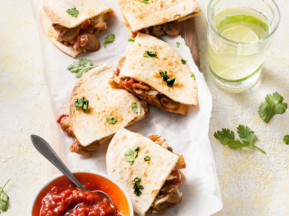 Mushroom and Goat Cheese Quesadillas | Savory