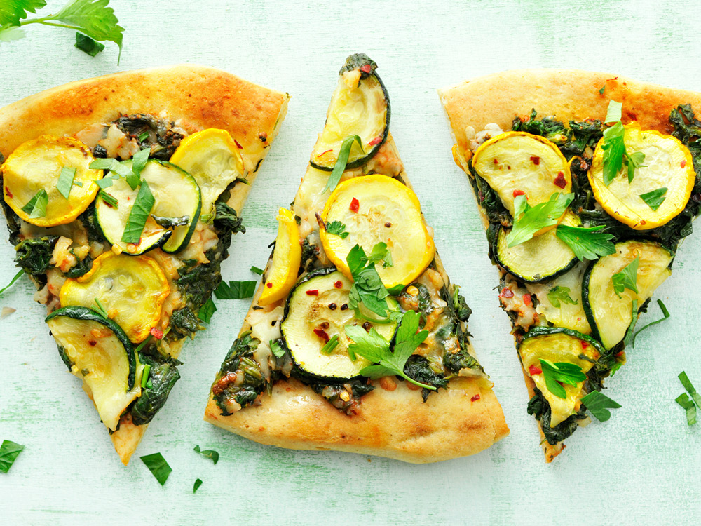 Zucchini and Spinach Pizza | Savory
