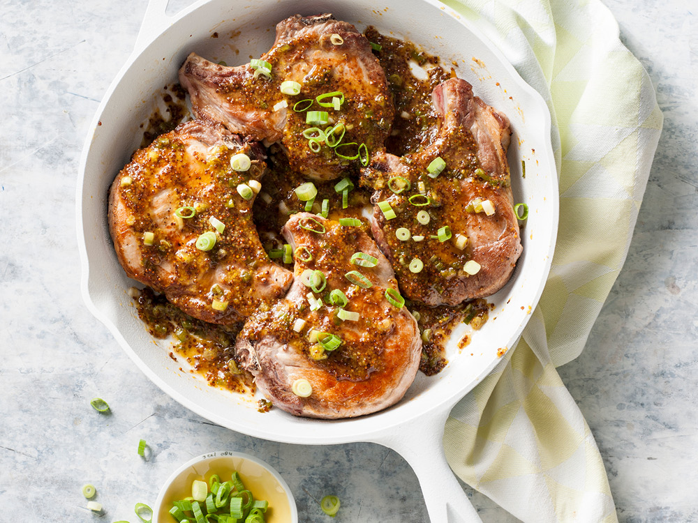 ApricotandMustardGlazed Pork Chops Savory
