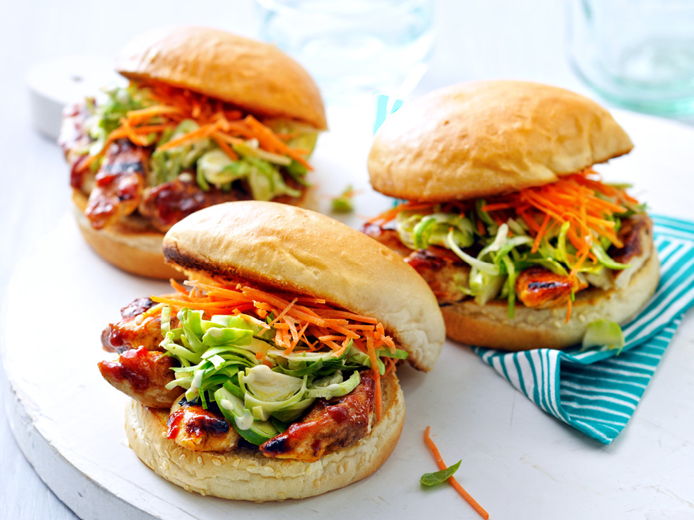 BBQ Chicken Sandwiches with Brussels Sprout Slaw | Savory