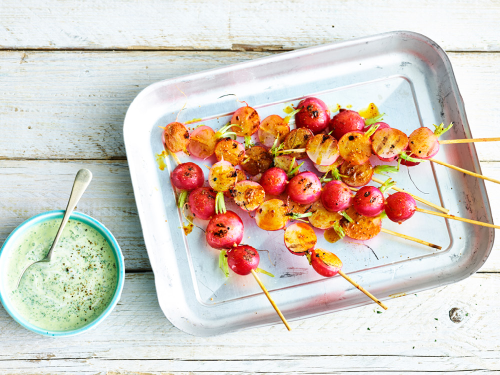 Radish Kabobs with Yogurt Sauce | Savory