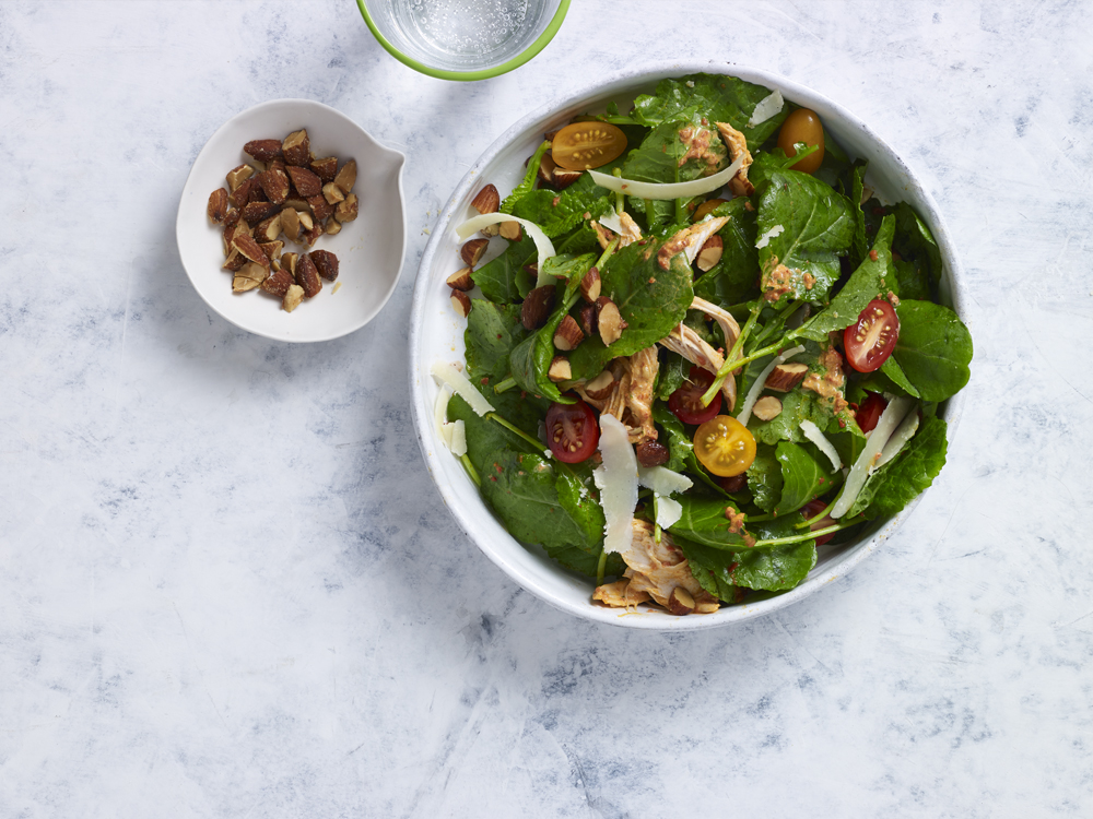 Chicken and Kale Salad with Almonds | Savory