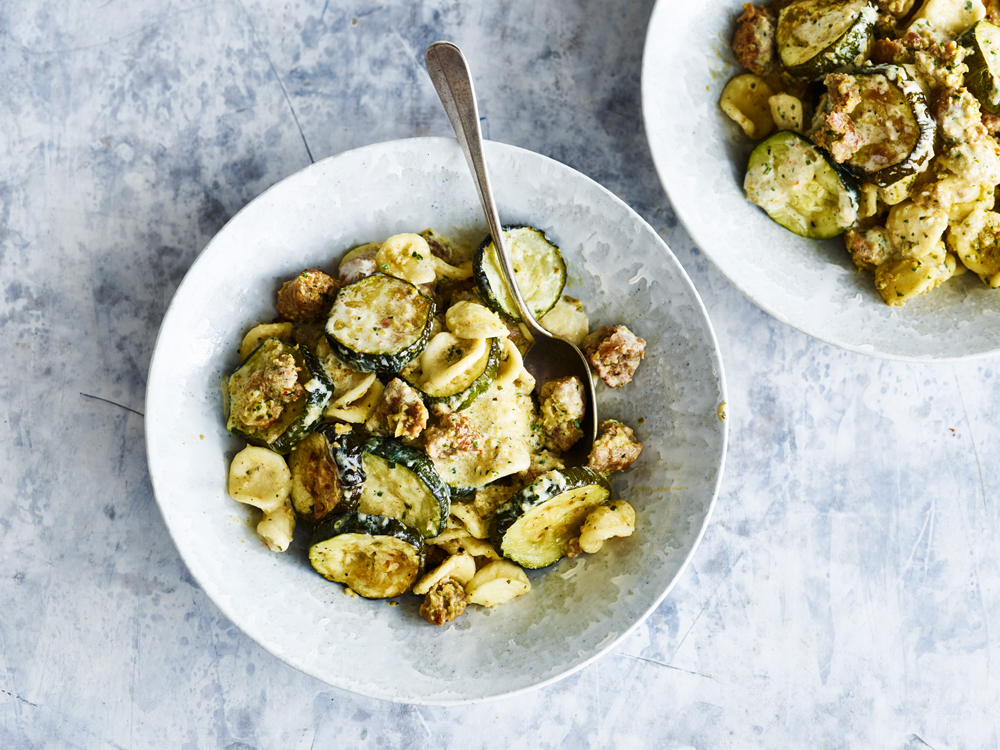 Creamy Orecchiette with Zucchini and Sausage | Savory