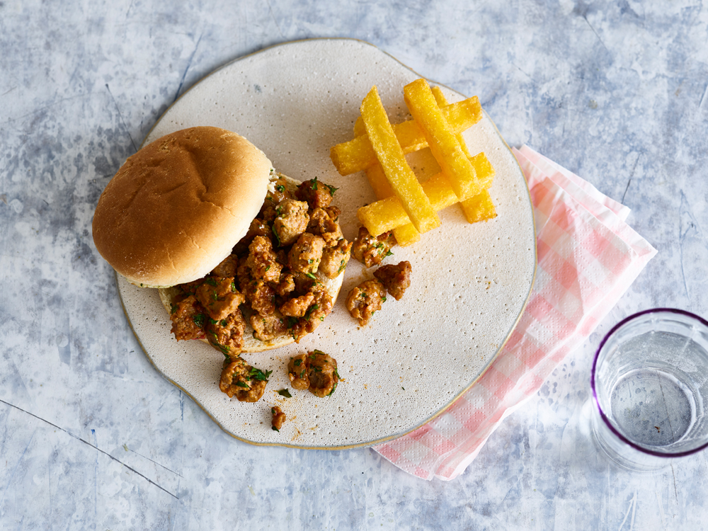 Sausage Sloppy Joes with Crispy Polenta Fries | Savory