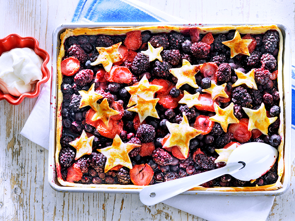 Red, White, and Blueberry Slab Tart | Savory