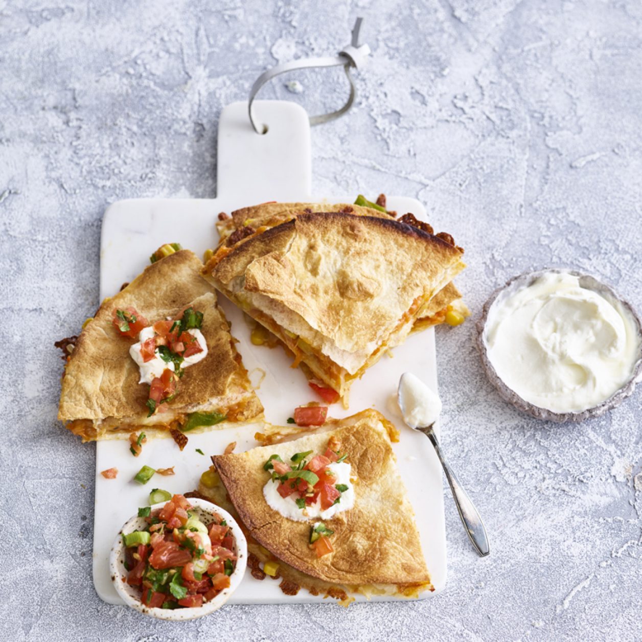 Squash and Monterey Jack Cheese Quesadillas Savory