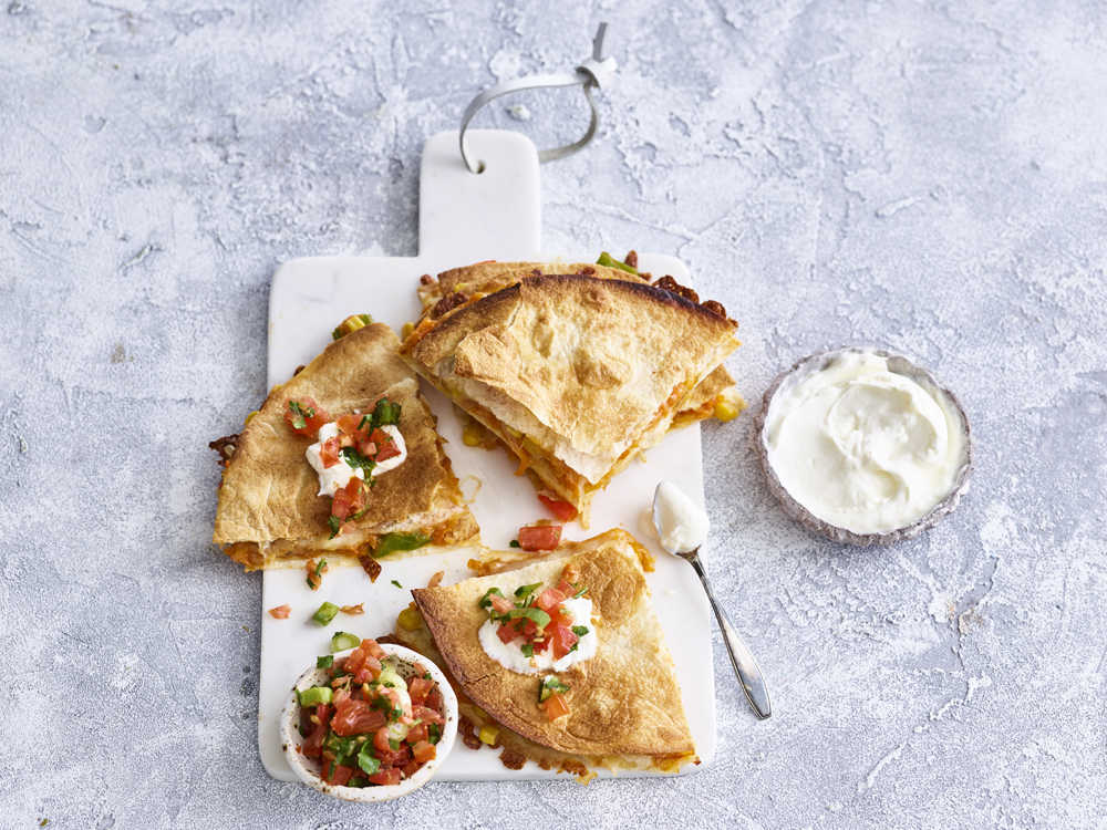 Squash and Monterey Jack Cheese Quesadillas Savory