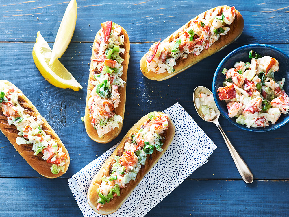 Lobster Rolls with Grilled Green Onions | Savory