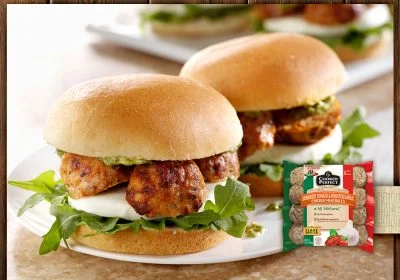 Cooked Perfect® Chicken Meatball Sliders with Pesto