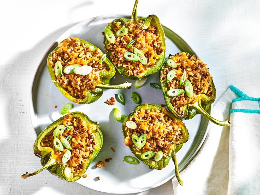 Cajun Rice–Stuffed Peppers | Savory