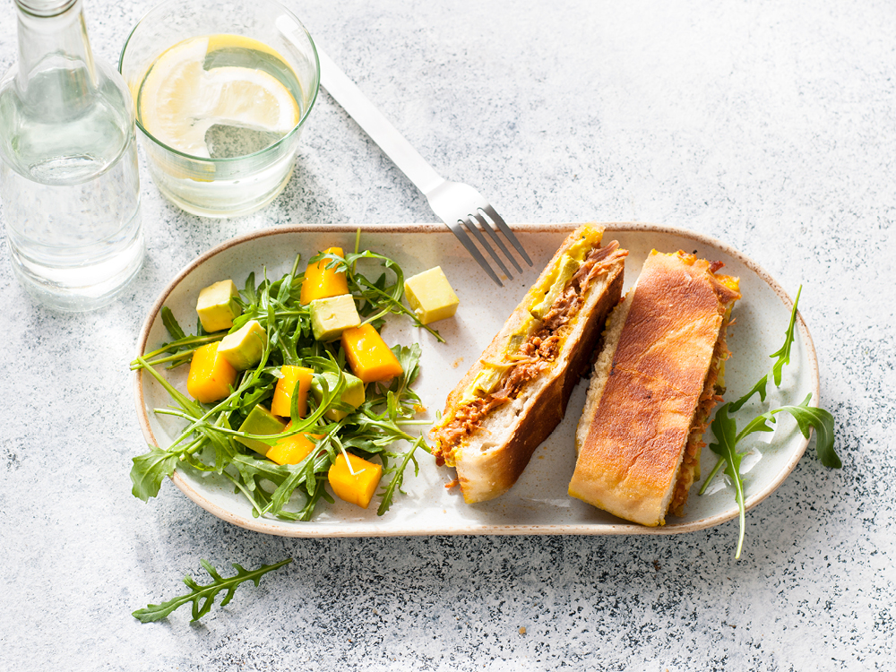 Pressed Cubano with Mango-Avocado Salad | Savory