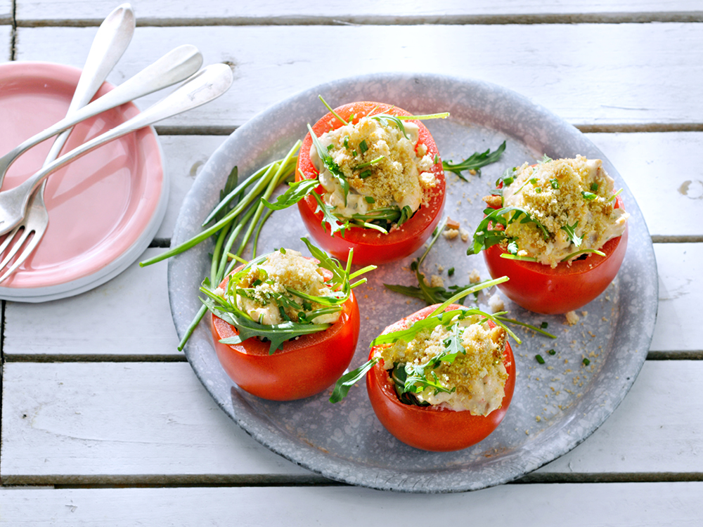 Chicken Salad–Stuffed Tomatoes | Savory
