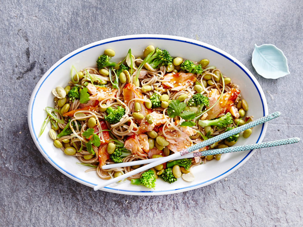 Cold Soba Salad with Salmon and Broccoli | Savory