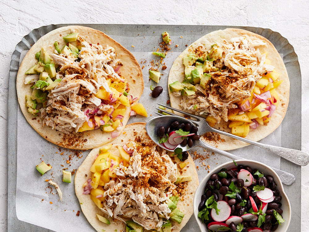 Chicken Tostadas with Mango and Avocado | Savory