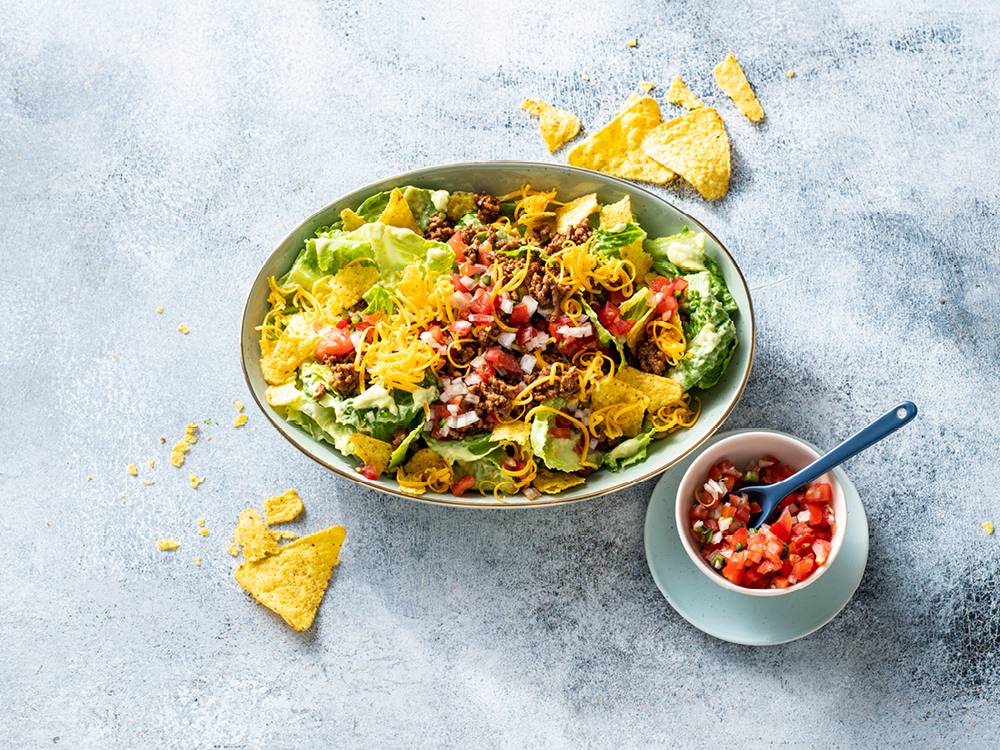 Taco Salad with Avocado Ranch | Savory