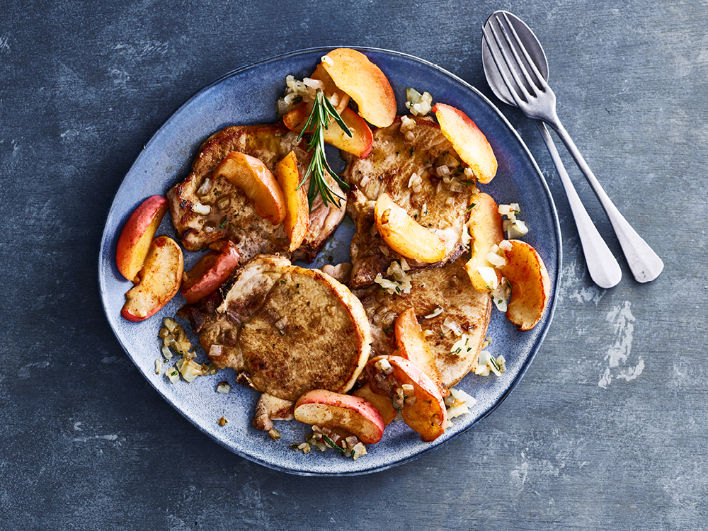 Pork Chops with Rosemary Apples | Savory