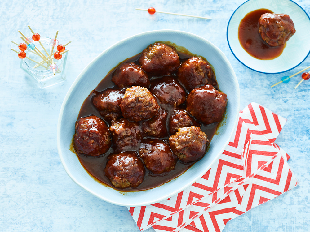 Slow Cooker Mini BBQ Meatballs | Savory