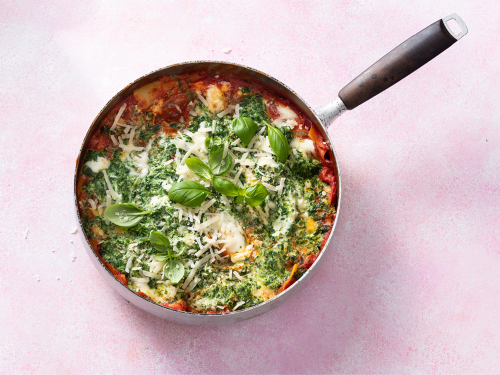 Easy Skillet Spinach Lasagna | Savory