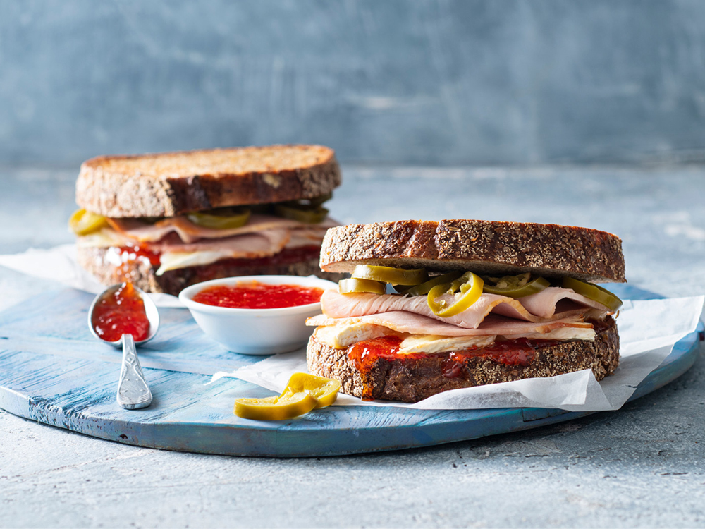 Turkey Sandwich with Pepper Jelly Savory