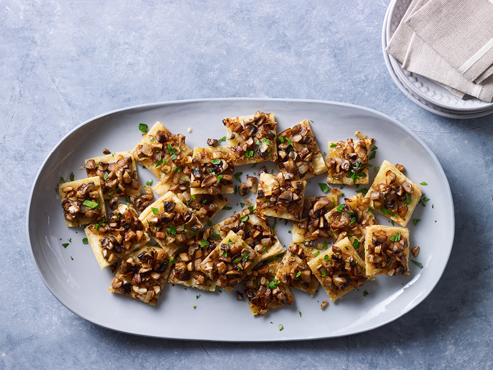 Caramelized Onion and Mushroom Puff Pastry Squares | Savory