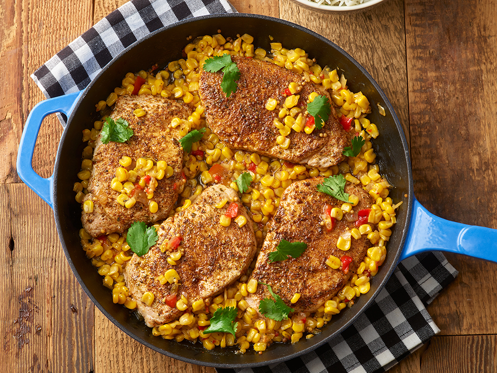 Spicy Salsa Skillet Pork Chops | Savory
