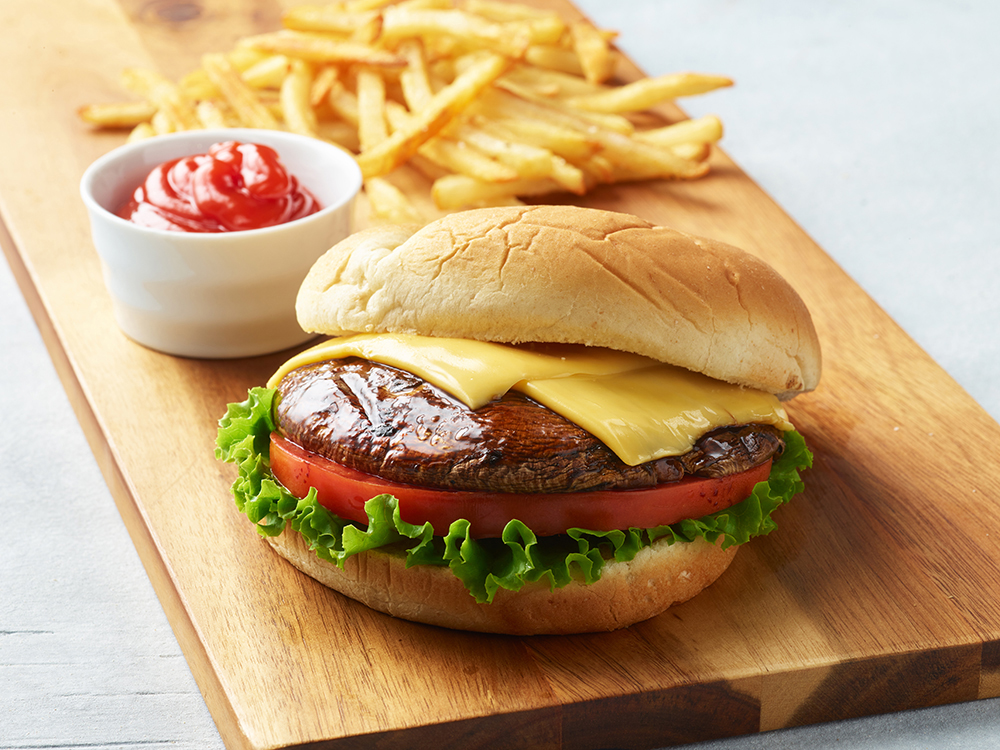 Bourbon and Cheddar Portobello Burgers | Savory