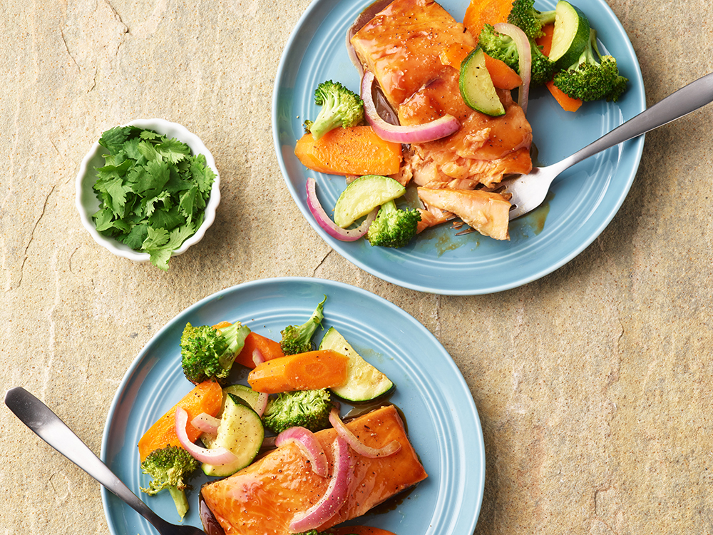 Teriyaki Salmon and Veggie Grill Packets | Savory