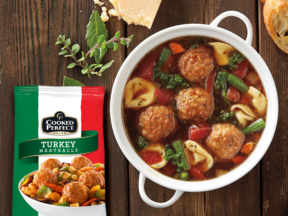 Turkey Meatball and Cheese Tortellini Soup Savory