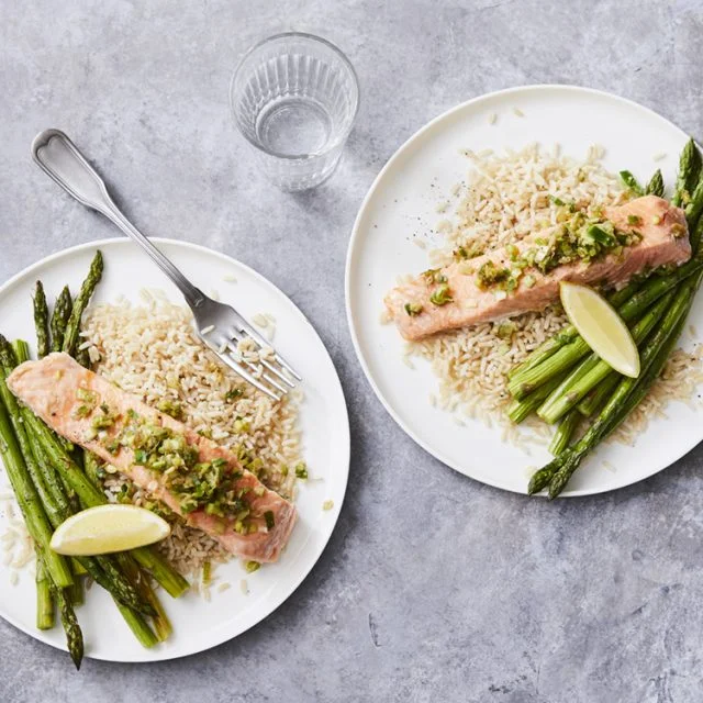 Gingery Salmon with Roasted Asparagus