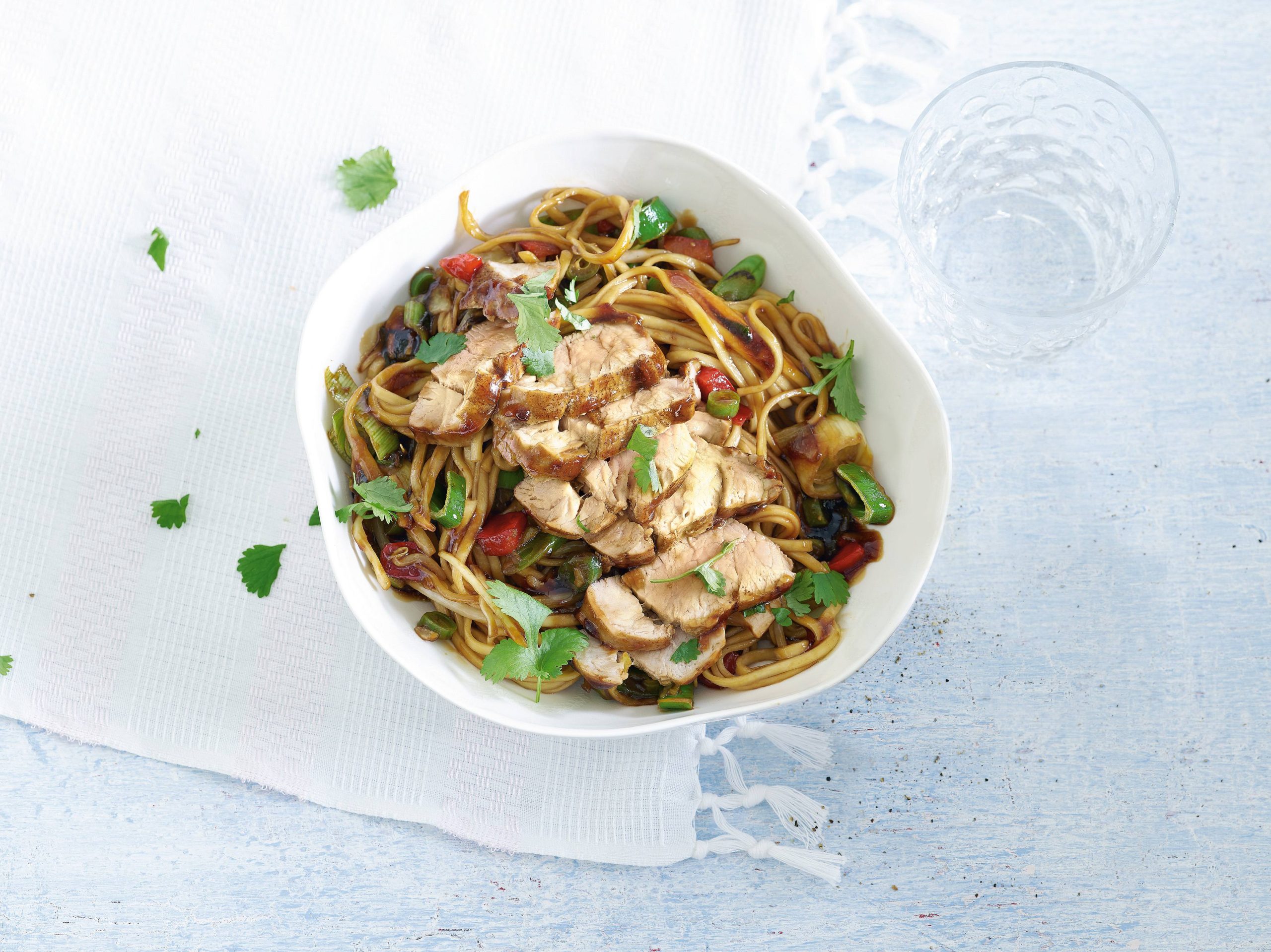 Pork Tenderloin Over Sweet-and-Sour Noodles | Savory