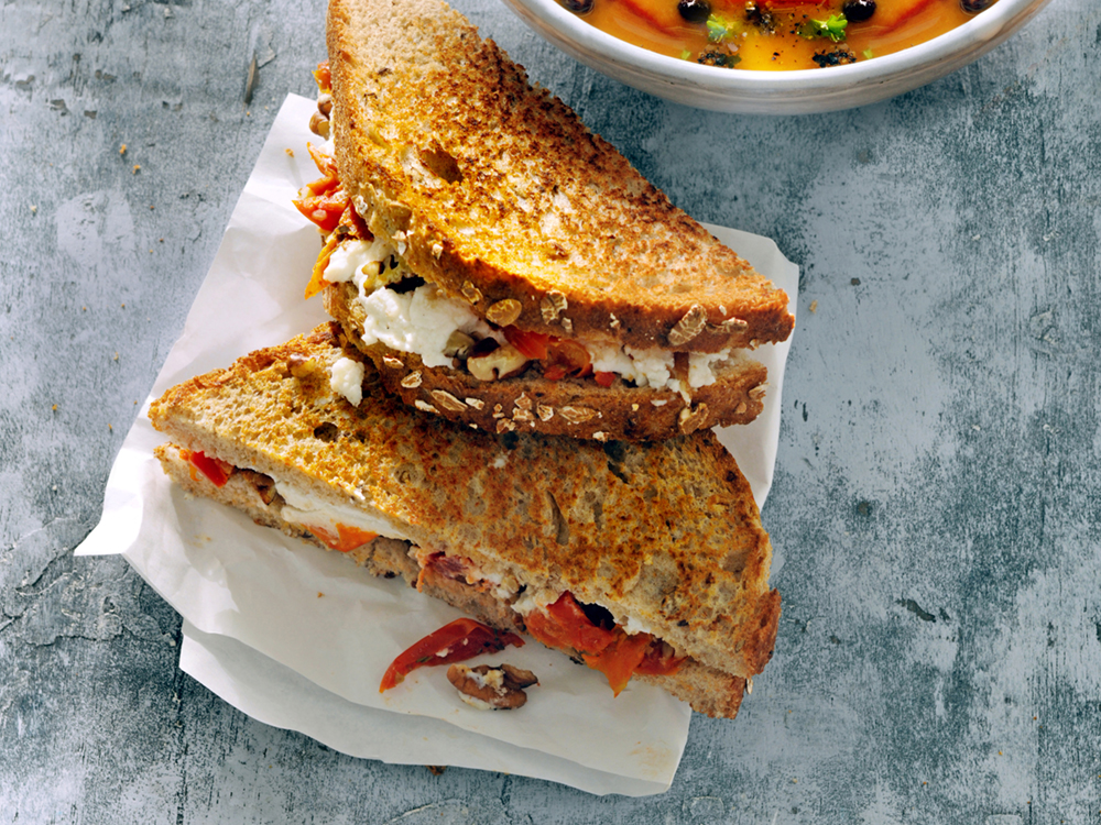 Sun-Dried Tomato and Goat Cheese Grilled Cheese | Savory