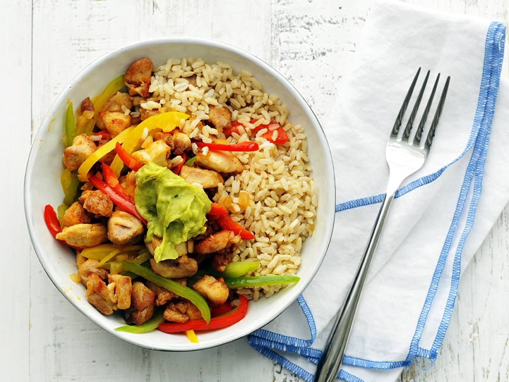 Chicken Fajita Rice Bowl Savory