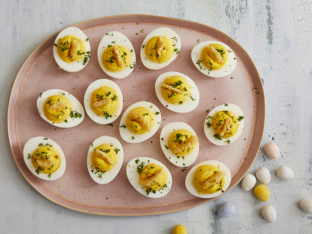 Caesar Deviled Eggs Savory