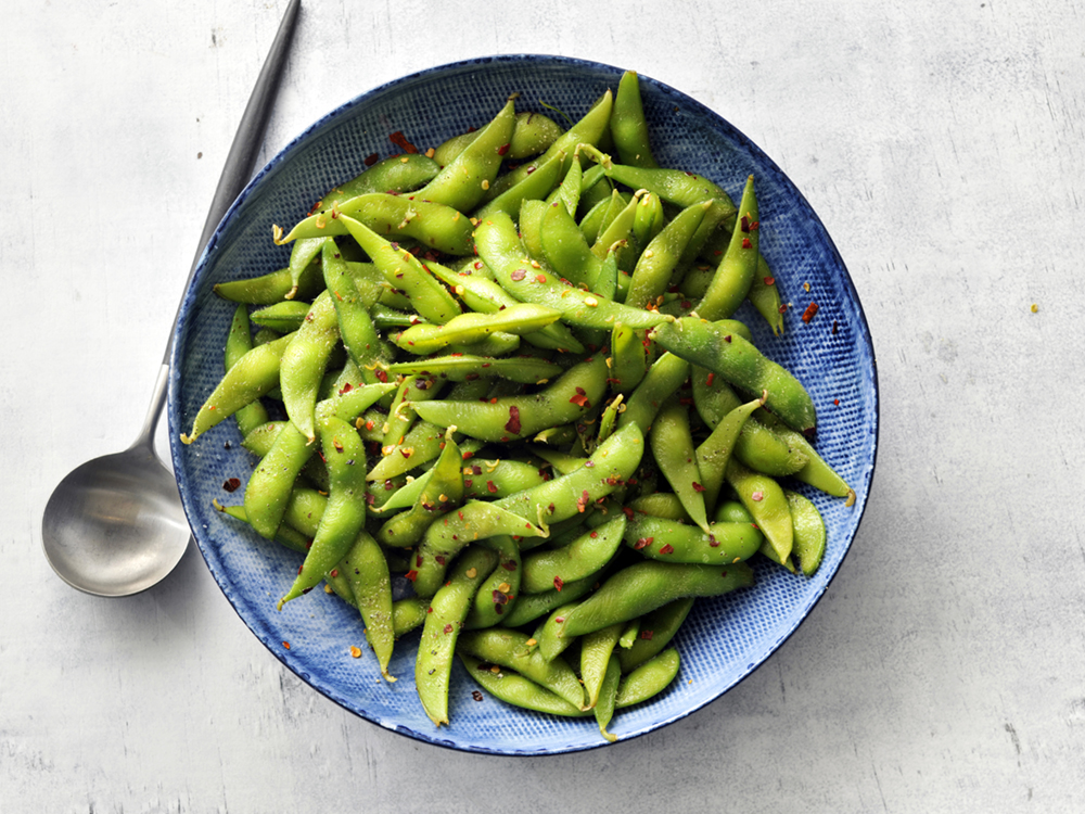 Spicy Marinated Edamame Savory