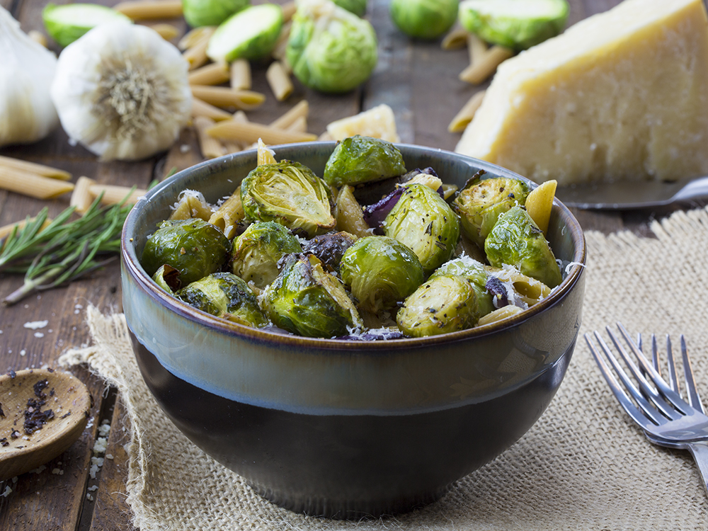 Penne with Roasted Brussels Sprouts | Savory