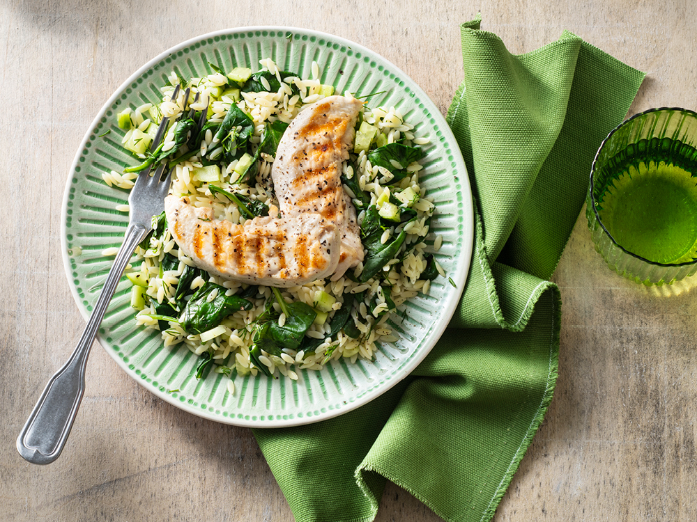 Orzo Salad with Grilled Chicken | Savory