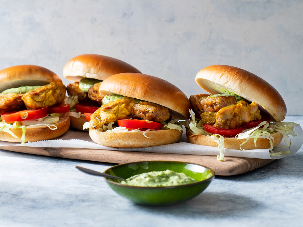 Grilled Chicken Sandwiches with Cilantro Mayo | Savory