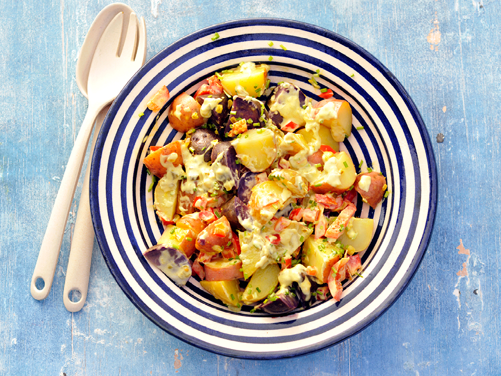 Potato Salad with Peppers and Chives | Savory