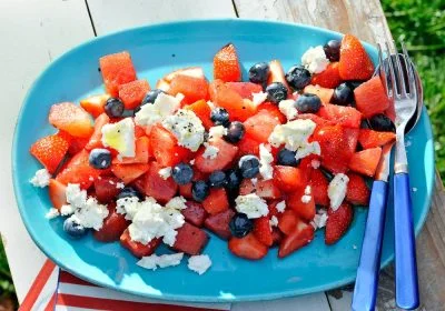 Watermelon and Berry Salad with Feta