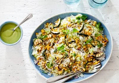 Rice Salad with Avocado Dressing