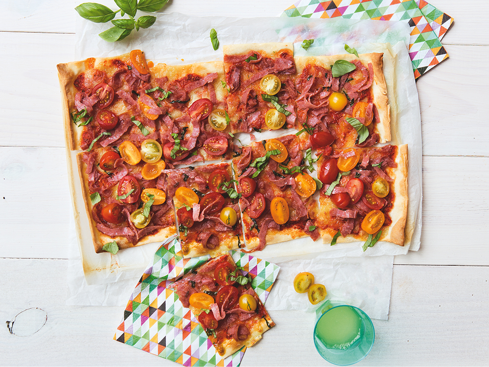 Salami and Tomato Pizza | Savory